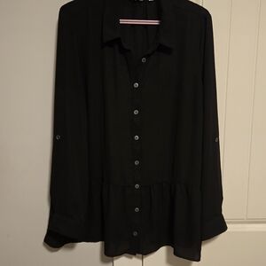 Reitmans Black Button Down Shirt
